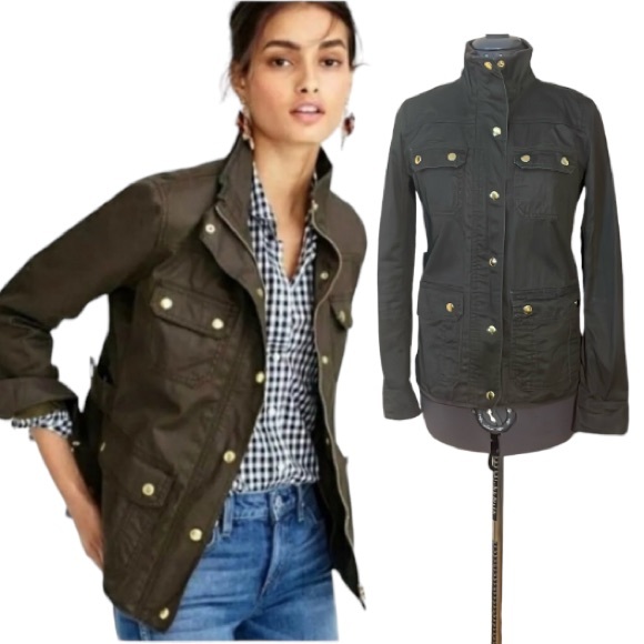 J. Crew Olive Green Boyfriend Relaxed Fit Field Jacket Size XS - Picture 1 of 16